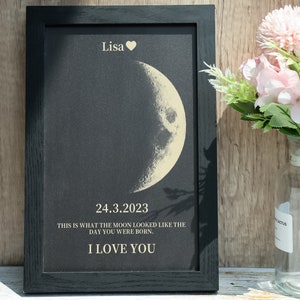 Mother’s Day Gift, Custom Moon Phase Print, Custom Lunar Phase,Best Gift for Mom,Personalized Birthday Gift,The Day You Were Born Gift