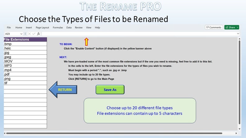 Rename Multiple Files at Once With Excel VBA Macro. Automatically ...