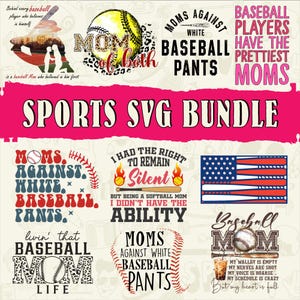 9 PNG Baseball Mom Bundle | Funny Softball Mom Quotes Sublimation Designs