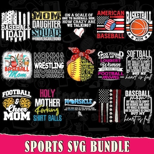15 PNG Baseball Softball Mom Bundle | Funny Sports Mom Sublimation Clipart