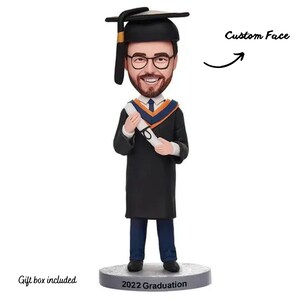 Custom Graduation Man Bobbleheads, Engraved Man Statue, Personalized 3D statue, Bobblehead Doll, Graduation Gift, Anniversary, Gift for him