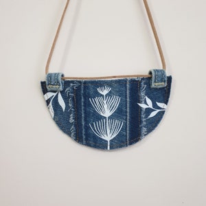 Denim necklace Upcycled denim necklace Statement denim art necklace Blue jeans necklace Fabric necklace Textile art necklace
