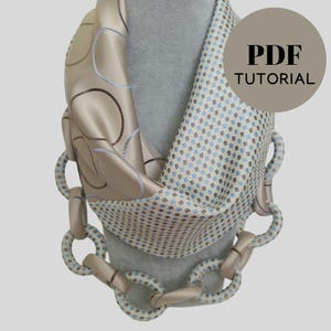 DIY Upcycled Tie Jewelry – PDF Tutorials How to Make Reversible Scarf Necklace & Silk Chain Necklace