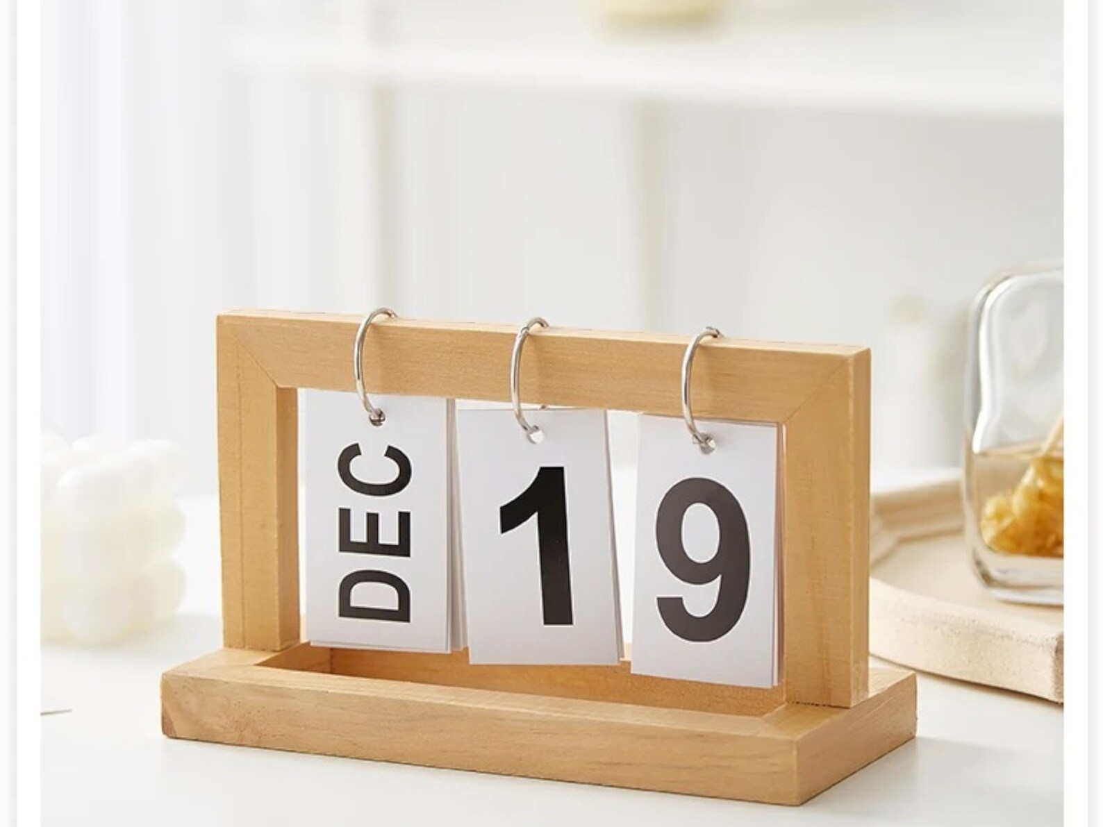 Rustic Wooden Vintage Desk Calendar Office Date Display and Desktop ...