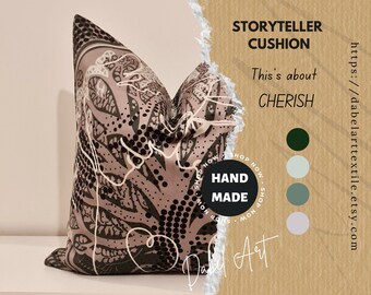 Cherish cover- Grey soft velvet | for 45*45 cm insert pillow| hidden zipper| meaningful design behind it| best for decorations-gift