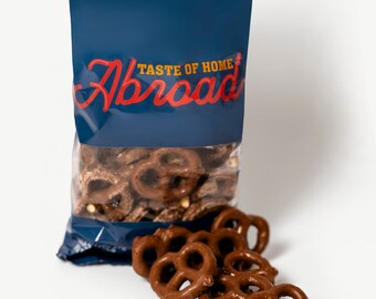 Pretzels cubiertos de chocolate..