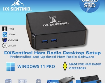 DXSentinel SDR Ham Radio Mini PC Kit 8GB 64GB SSD JS8Call fldigi Windows 11 Pro