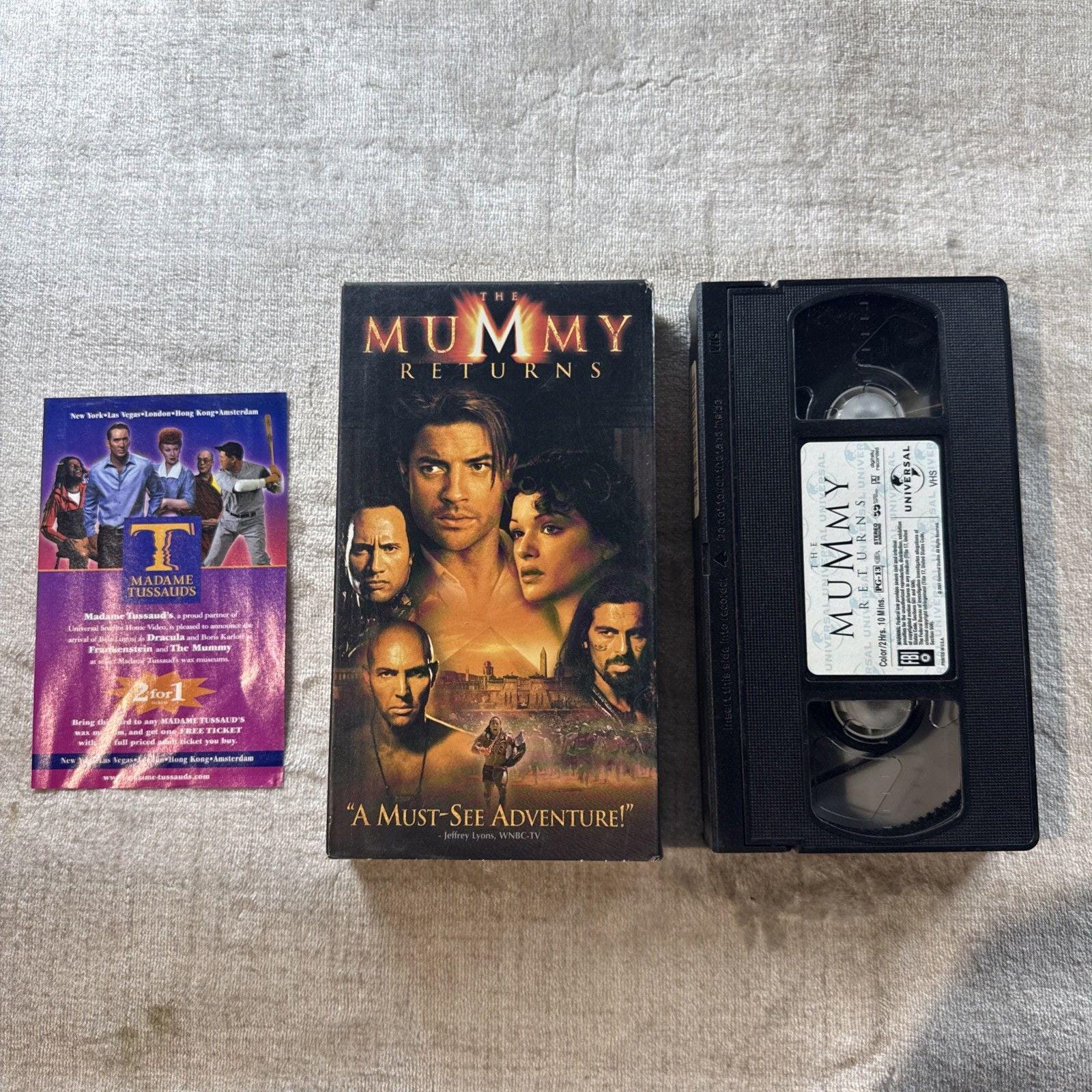 Vintage the Mummy Returns VHS Tape Movie 2001 Brendan Fraser Rachel ...