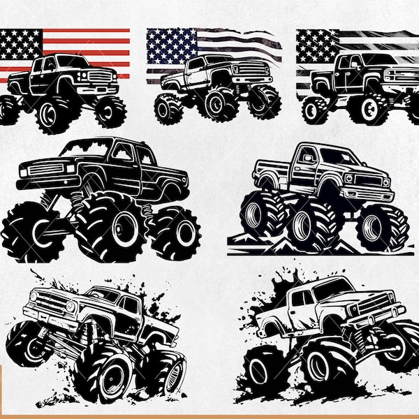 Monster Truck Svg bundle, monstertruck svg, monster truck png, clipart, silhouette, truck svg, offroad svg