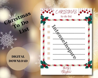 Christmas to Do List Printable, to Do List Template, Christmas ...