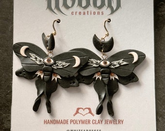 Moth Eye Earrings | Handmade Polymer Clay | Floral