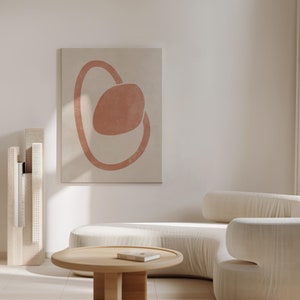 Modern Oganic Poster in Pale Pink, Abstract Shapes Wall Art, Blush Pink Art, Aesthetic Printable Wall Art, Minimalist Bedroom Wall Decor