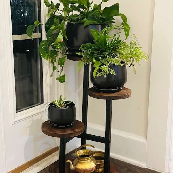 3 Tier Corner Plant Stand Tiered Plant Shelf  Plant Stand Indoor Wood Tiered Plant Stand Tall Plant Stand For Living Room Plants 21.06"