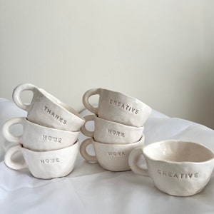 Office Cups,Handmade Modern White Mug,Aesthetic Ceramic/Pottery Mug,Basic Cup,Handmade Ceramics Special Cup,Mugs,Kitchen Decor,Coffee Mugs