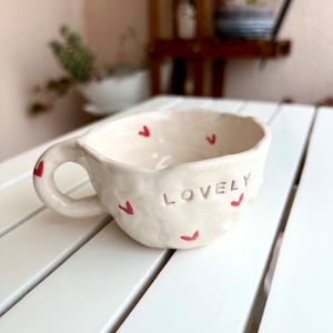 Red Heart Pottery Mug,Gift For Love, Handmade Ceramic Mini Heart Mug, Handmade Coffee Mug,Gift for her,Cute Lovely Red Mug,Love Spell