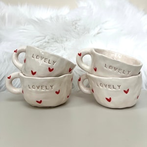 Red Heart Pottery Mug,Gift For Love, Handmade Ceramic Mini Heart Mug, Handmade Coffee Mug,Gift for her,Cute Lovely Red Mug,Love Spell