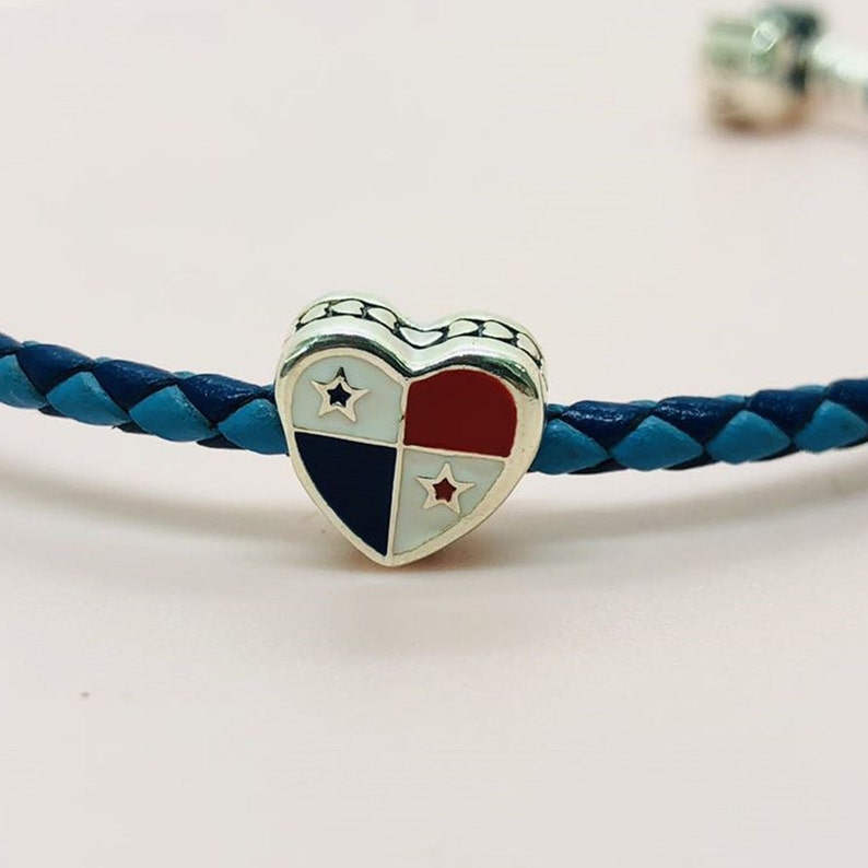 Panama Flag Charm Panama Heart Bead Charm /pandora Charm / S925 Sterling Silver Jewelry With