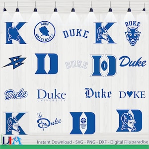 SVG universitario, archivo SVG de baloncesto universitario, imágenes prediseñadas, pegatina troquelada, paquete Duke Svg, diablos azules, diablos duque, camisa universitaria, archivo cortado duque