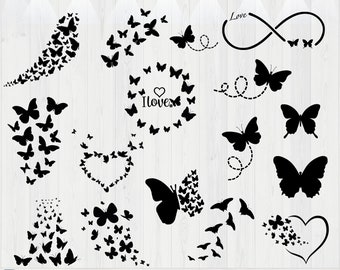 Flying Butterflies Svg bundle, Butterfly Svg, Butterfly Design Layout, Butterfly Swarm svg, Butterfly png, Cut Files For Cricut, Silhouette