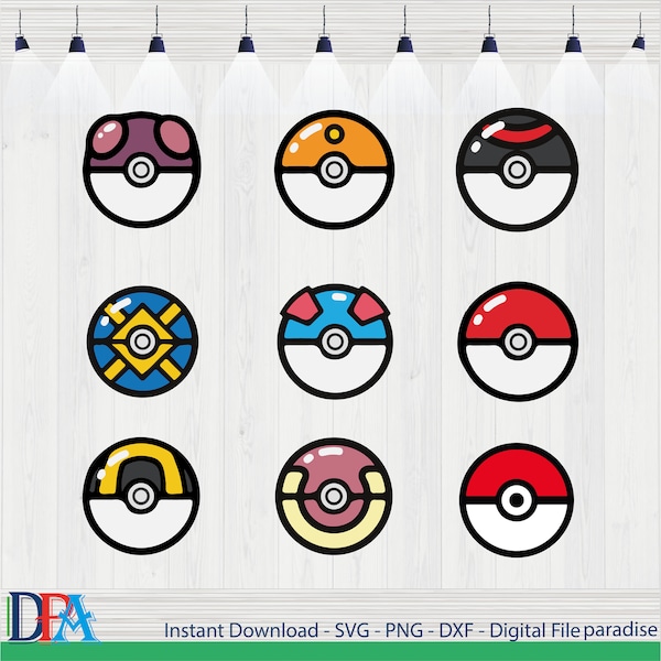 Pokeball svg bundle, pokemon balls, pokeball png, pikachu ball svg, ash ball svg, anime svg, cut file, cricut, cut file,poke ball,silhouette