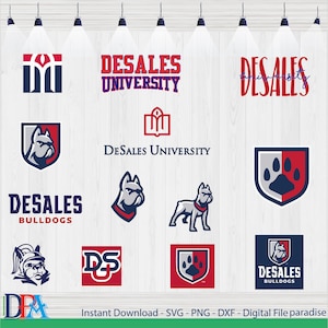 De Sales svg svg, Desales Bulldogs svg, Desales Universität, DE Sales Dogs, de Sales pfote svg, cut Datei, Cricut, Silhouette, Universität