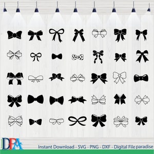 Pacchetto SVG fiocco di nastro, nastro SVG, fiocco in formato SVG, presente in formato Svg, farfallino in formato SVG, Png, file in formato Svg per Cricut, Silhouette, presente fiocco in formato SVG, Cricut