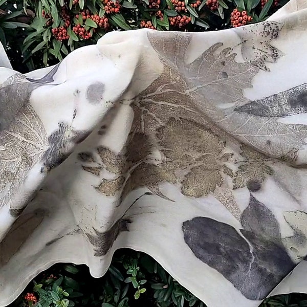 Eco Printed  Scarf, Natural Dyed Leaves Printed Shawl, Beautiful Soft Colors  Truly Unique Design, Trendy Eco Print Viscose  Women Shawl