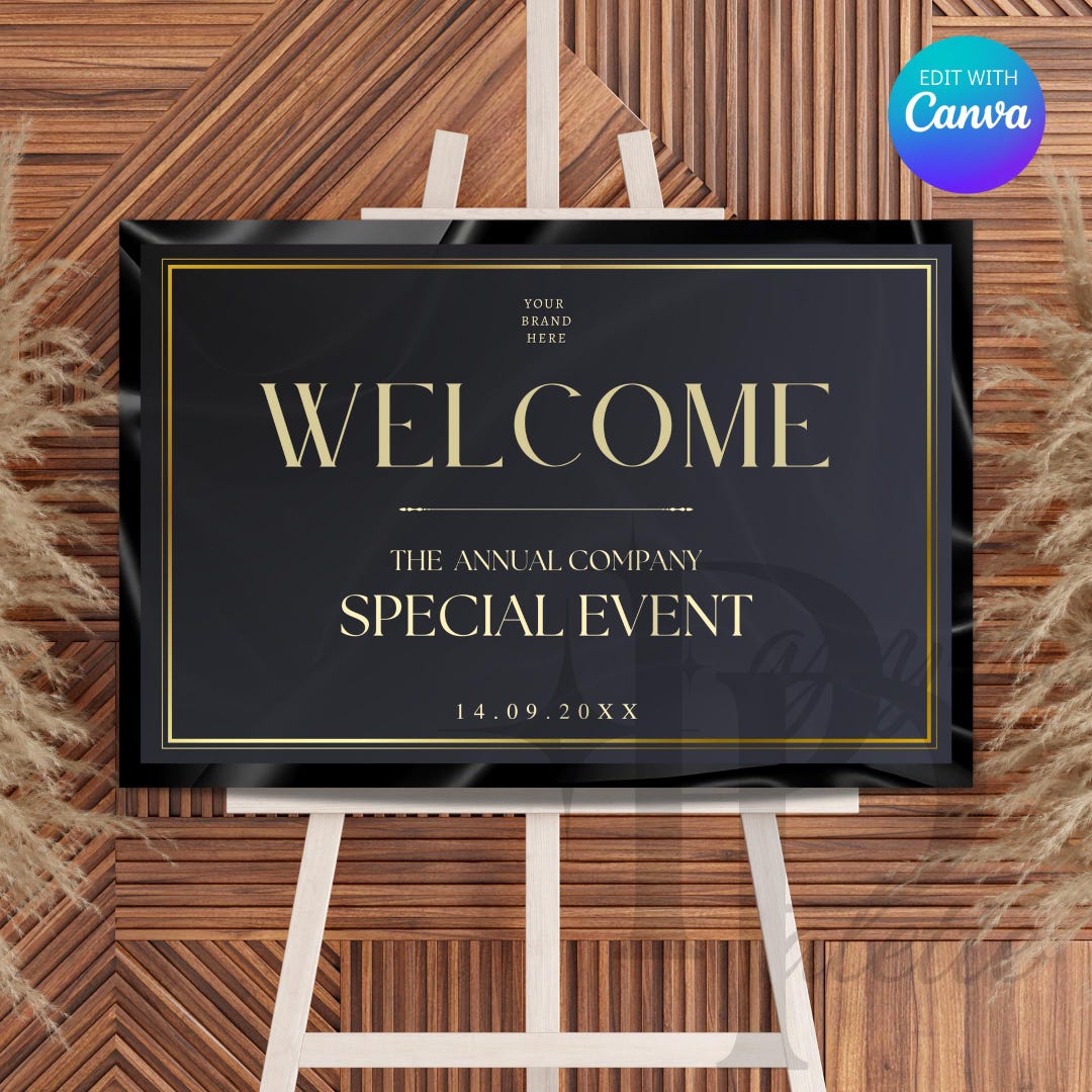 Company Anniversary Welcome Sign, Template Business Anniversary Welcome ...