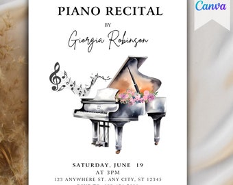 Piano Recital Invitation, Recital Invitation, Music Recital