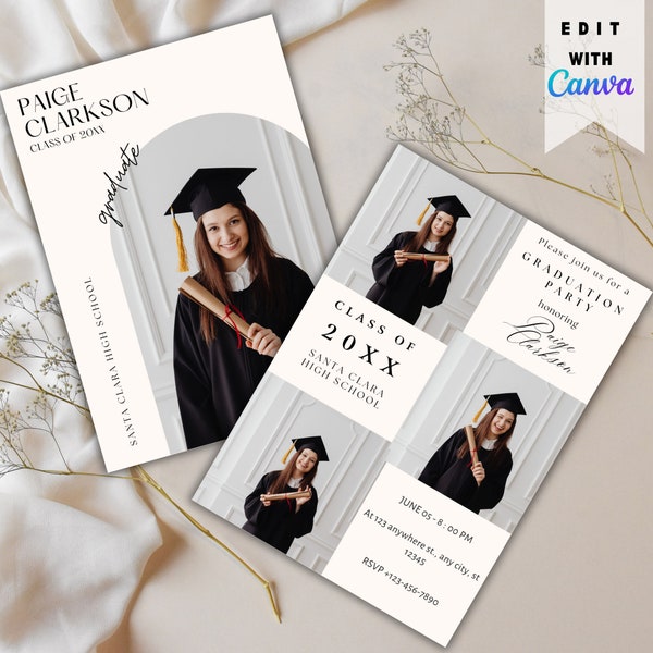 Graduation Open House Invite-Digital Download Template Editable & Stylish Grad Party Invitation Instant Download for a Memorable Celebration