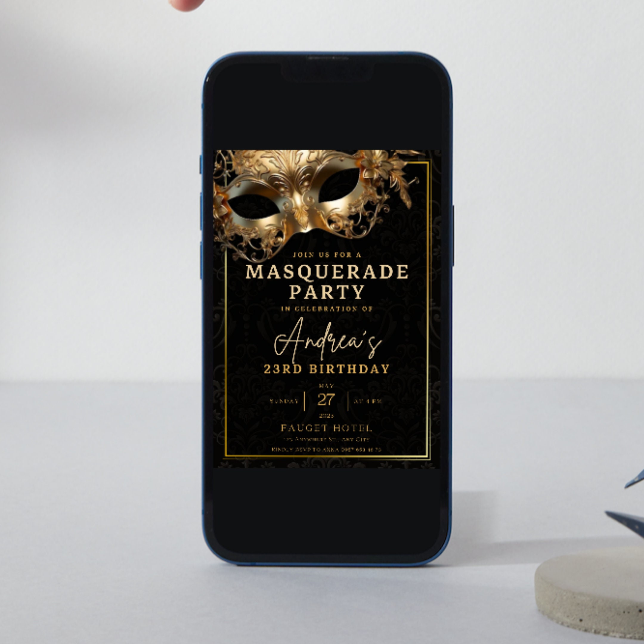 Masquerade Ball Editable Birthday Invitation Template, Printable ...