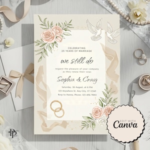 Invitación de renovación de votos: We Still Do Invite, renovación de votos de boda imprimible, Save The D para celebraciones sencillas, invitación de fiesta imprimible