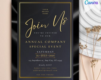 Company Anniversary Invite Invitation Template, Business Printable Party Invitations, Digital Party Invite Template, Corporate Invite