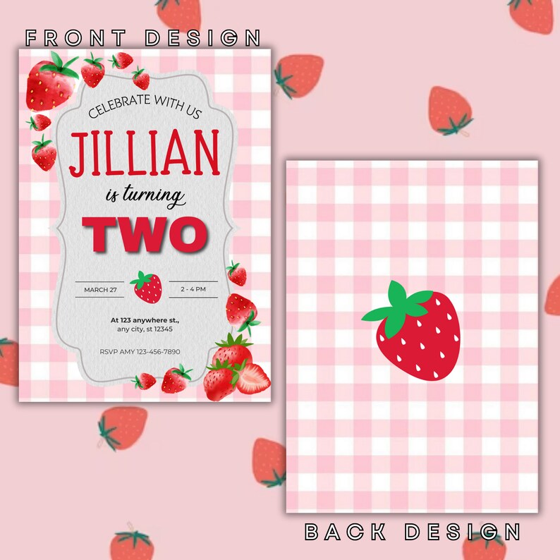 Strawberry Shortcake Birthday Invitation Template, Printable Birthday ...