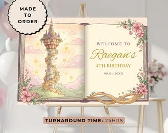 Vierfach Prinzessin Willkommensschild, Vierfach Prinzessin Willkommensschild, Vierfach Prinzessin 4.Geburtstag druckbares Willkommensschild