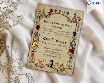 Medieval Invite, Medieval Party Invite, Medieval Invite, Medieval Renaissance Invitation, Digital Party Invite, Printable Party Invite