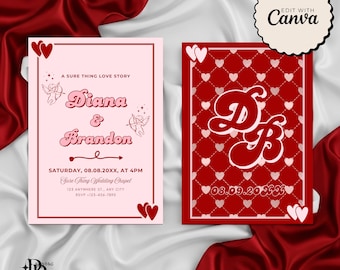 Las Vegas Save The Date, Las Vegas Wedding Invitation, Vegas Themed Wedding Invite, Sure Thing Chapel Vegas Wedding Invite, Vegas Elopement
