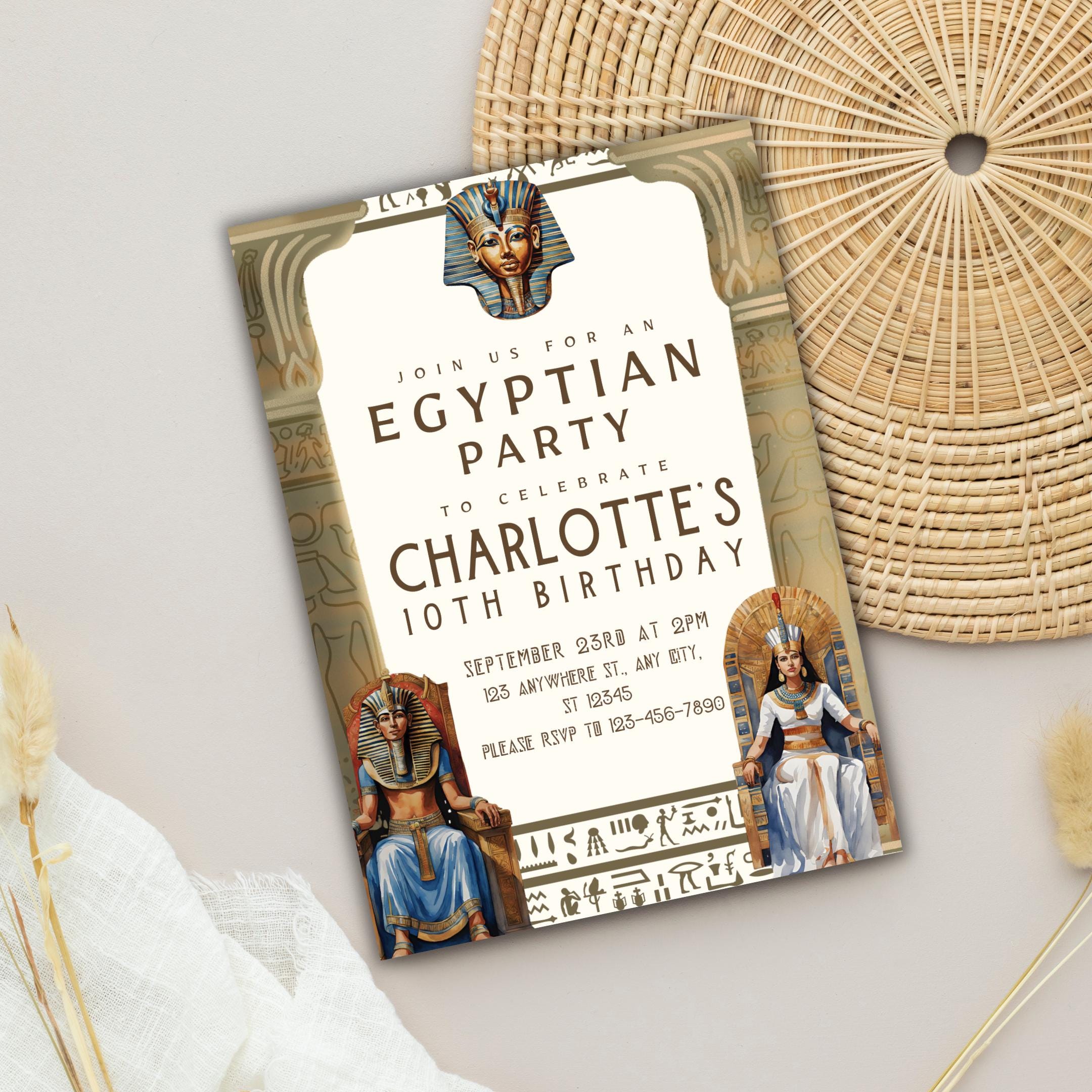 Egyptian Themed Party Invitations Egyptian Birthday Invite Unique