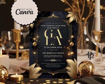 Eleganckie zaproszenie na galę – formalne zaproszenie na bal charytatywny, bankiet i kolację na specjalne okazje