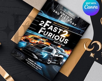 2 Fast 2 Furious Birthday Invitation Two Fast Two Furious Birthday Invitation Racer Birthday Invitation Race Day Invitation Printable Party