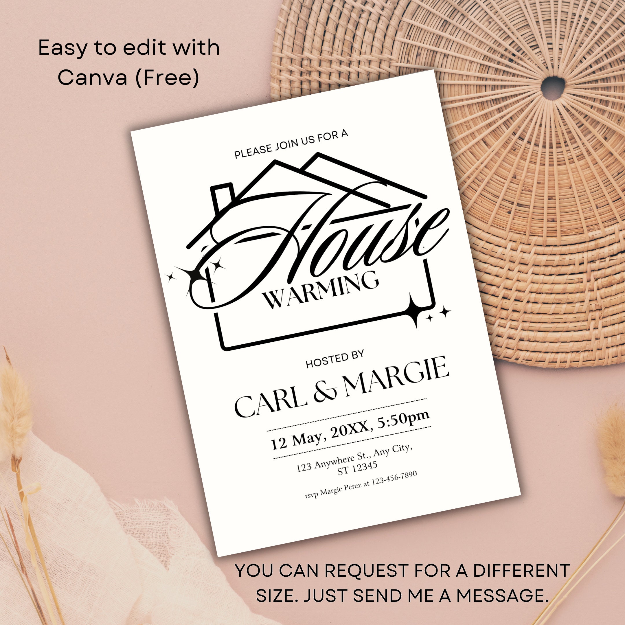 Editable House Warming Invitation - Virtual & Digital Download Template ...