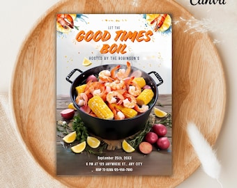 Shrimp Boil einladen, Seafood Boil einladen, Shrimp Boil einladen, Shrimp Boil Party einladen, Seafood Party einladen, Printable Partyeinladung