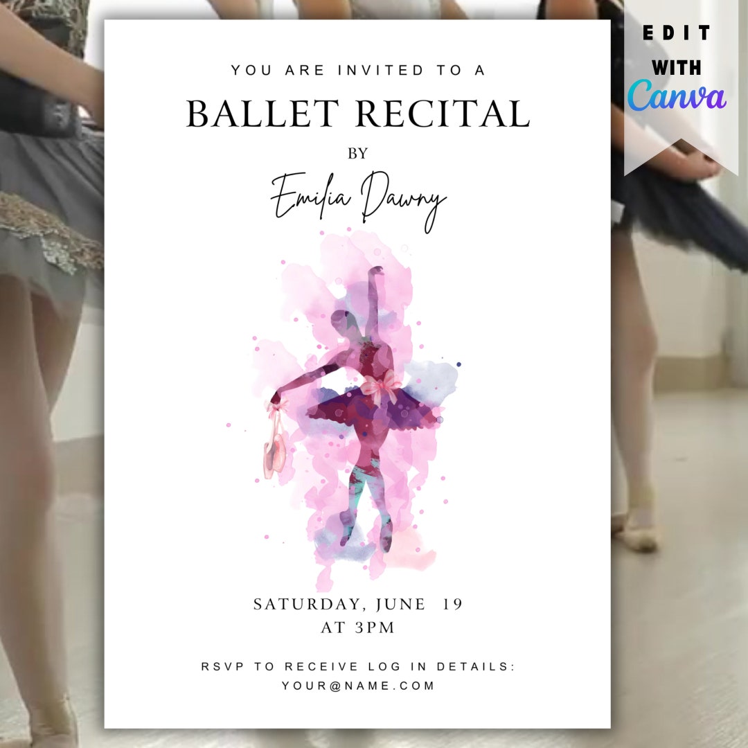 Ballet Recital Invitation, Recital Invitation, Dance Recital Invitation ...