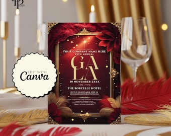 Elegant Gala Invitation - Formal Charity Ball Invite, Banquet & Dinner Party Invitations for Special Events