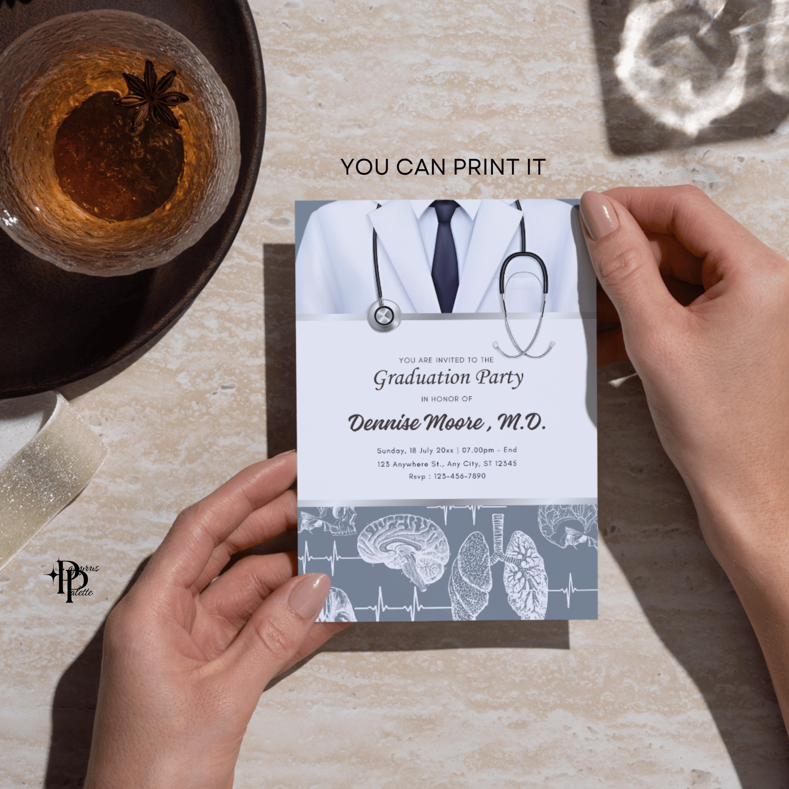 Doctor Graduation Invite, Medical Invitation, Doctor Graduation ...