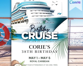 Invitation croisière, invitation bateau de croisière, invitation anniversaire croisière, faire-part de mariage croisière, invitation yacht, invitation croisière carnaval, fête imprimable
