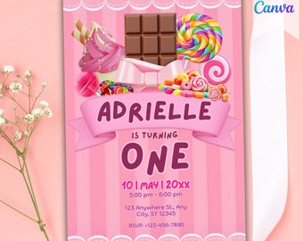 Candyland Invitation Editable Invite Candy Land Invite Candyland Party Invitation Candy Land Birthday Invitation Candyland Invitation Card