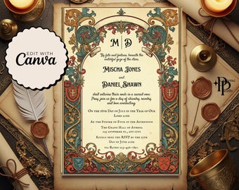 Medieval Invite, Medieval Party Invite, Medieval Invite, Medieval Renaissance Invitation, Digital Party Invite, Printable Party Invite