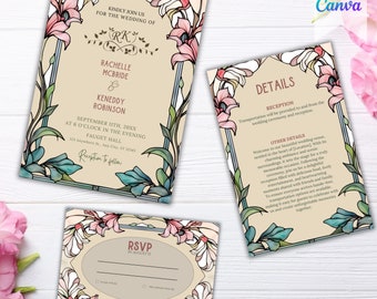 Medieval Invite, Medieval Party Invite, Medieval Invite, Medieval Renaissance Invitation, Art Nouveau Wedding Invitation, Printable Party