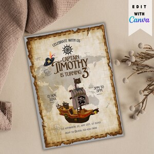 Invitation chasse au trésor, invitation anniversaire chasse au trésor, invitation anniversaire pirate, invitation sur le thème pirate, carte au trésor